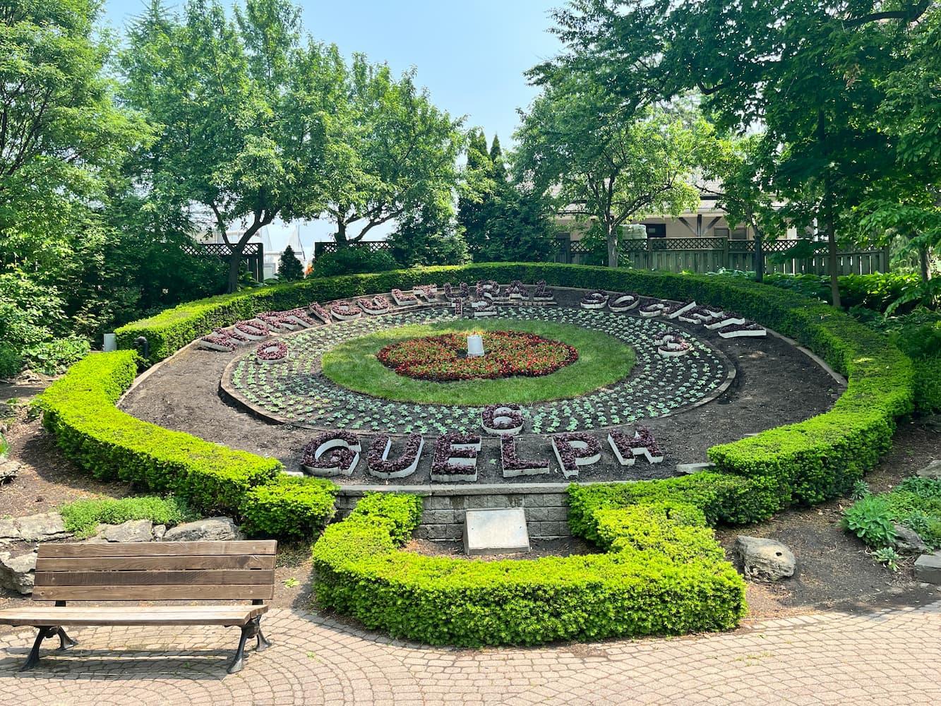 Floral clock in Riverside Park in Guelph Ontario