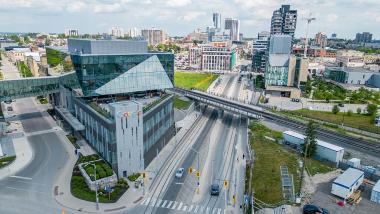 Arial view of Google Building in Waterloo Ontario
